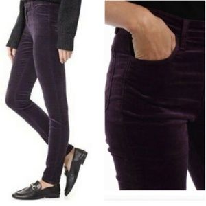 J Brand Maria High Rise Skinny Velvet Jeans Size 27 Purple Aubergine
